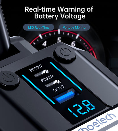 10000mAh Mini Power Bank – 35W with USB-C Cable, Grey