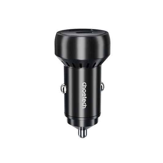 60W Dual USB-C & USB-A Car Charger – Fast Charging, Black