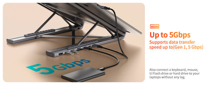 8-in-1 Laptop Stand Hub – 4K HDMI, PD, SD/TF, for MacBook