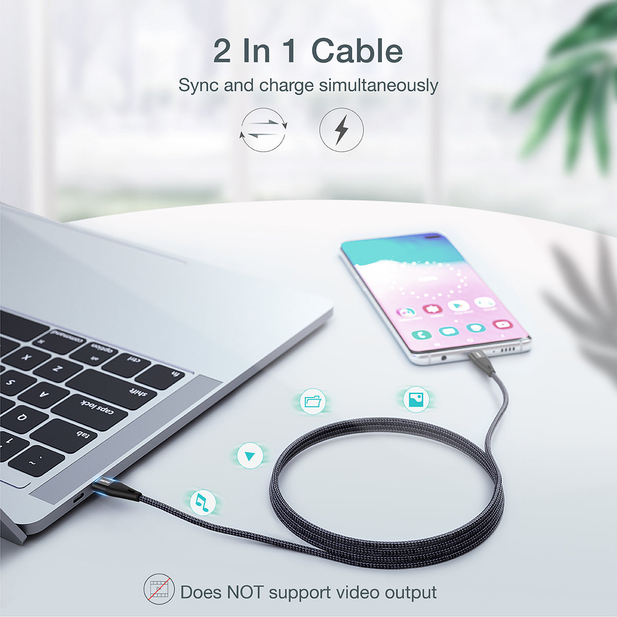 60W USB-C to USB-C Braided Fast Charging Cable – 4ft/6.6ft