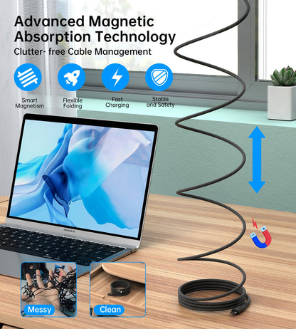 240W USB-C to USB-C Magnetic Cable – PD3.1, 1.8M Length
