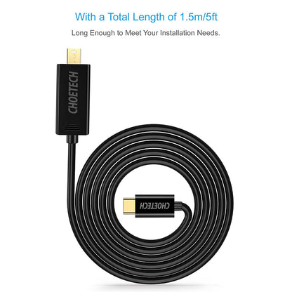 USB-C to Mini DisplayPort Cable – 4K Video, 1.5M Length