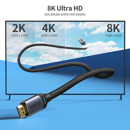 8K HDMI Cable – 48Gbps, HDR, 165Hz, Ultra High-Speed for TV/PC