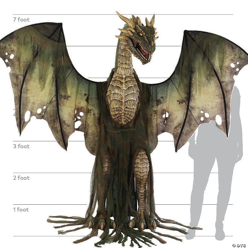 Animated 7 Ft  Dark Forest Dragon