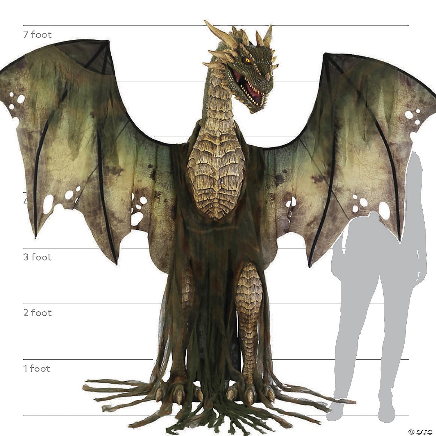 Animated 7 Ft  Dark Forest Dragon