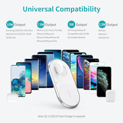2-in-1 Wireless Charger – MFi, Watch Stand, for iPhone