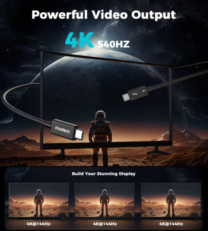 Thunderbolt 5 Cable – 240W 120Gbps 8K@60Hz, 3.3ft