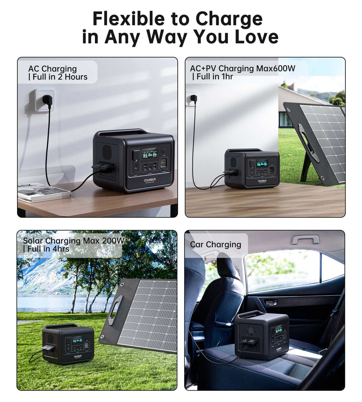 800W Portable Power Station – 512Wh LiFePO4, for Backup