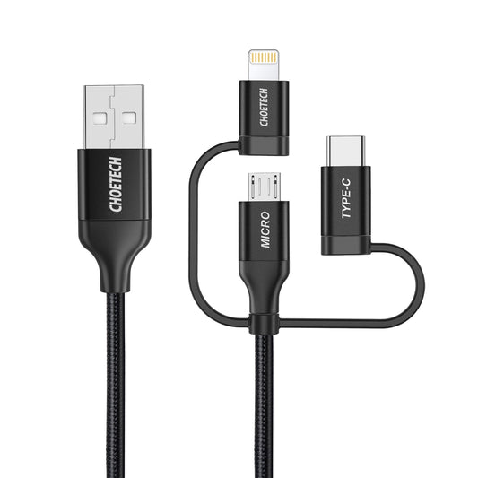 3-in-1 Charging Cable – MFi, USB-C/L/Micro, for iPhone & More