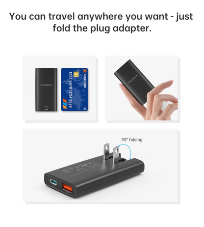 67W GaN PD Charger – Dual USB-C, Foldable Plug, Ultra-Slim