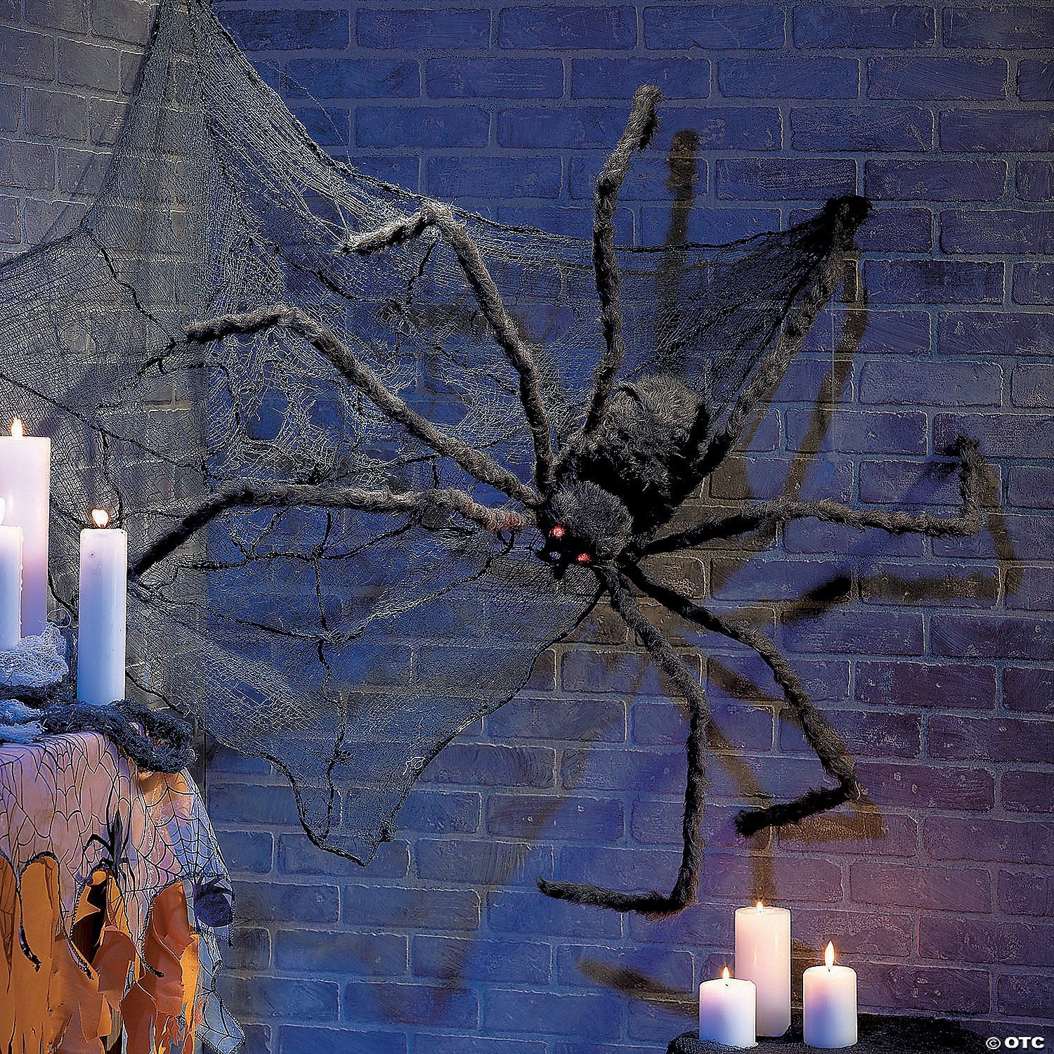 Hairy Spider with Light-Up Eyes Halloween Decoration