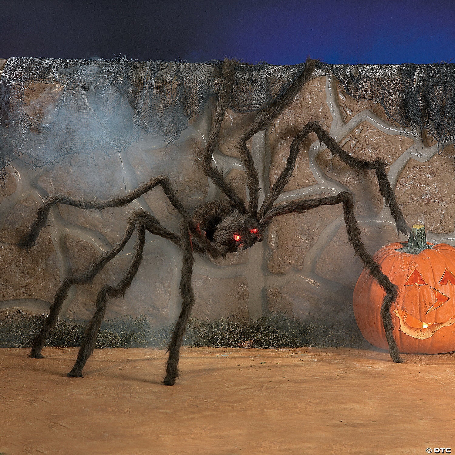 Hairy Spider with Light-Up Eyes Halloween Decoration