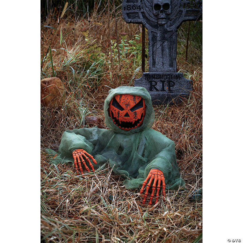 Hooded Pumpkin Grave Breaker Decoration