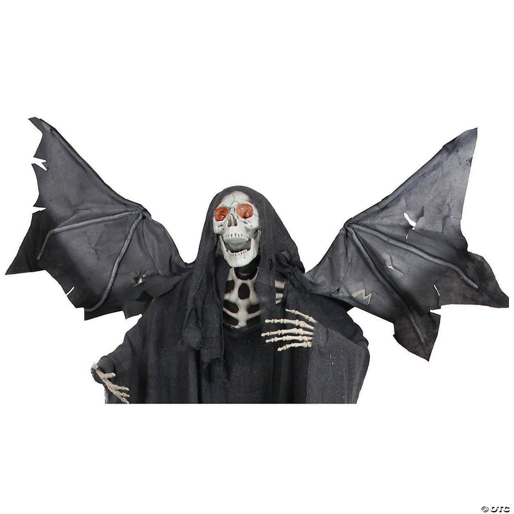 Northlight 66" Pre-Lit Black and Red Sonic Skeletal Reaper with Wings Halloween Decor
