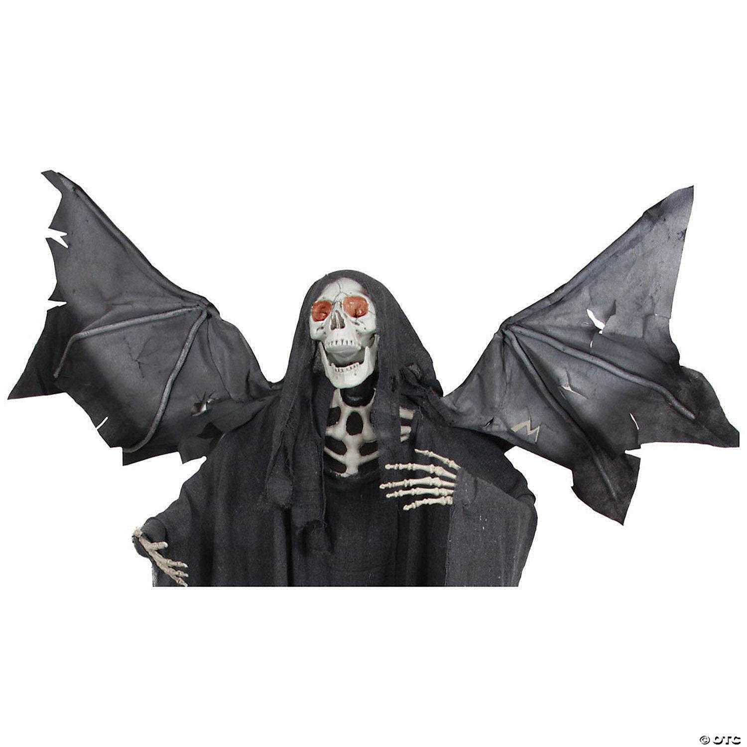 Northlight 66" Pre-Lit Black and Red Sonic Skeletal Reaper with Wings Halloween Decor