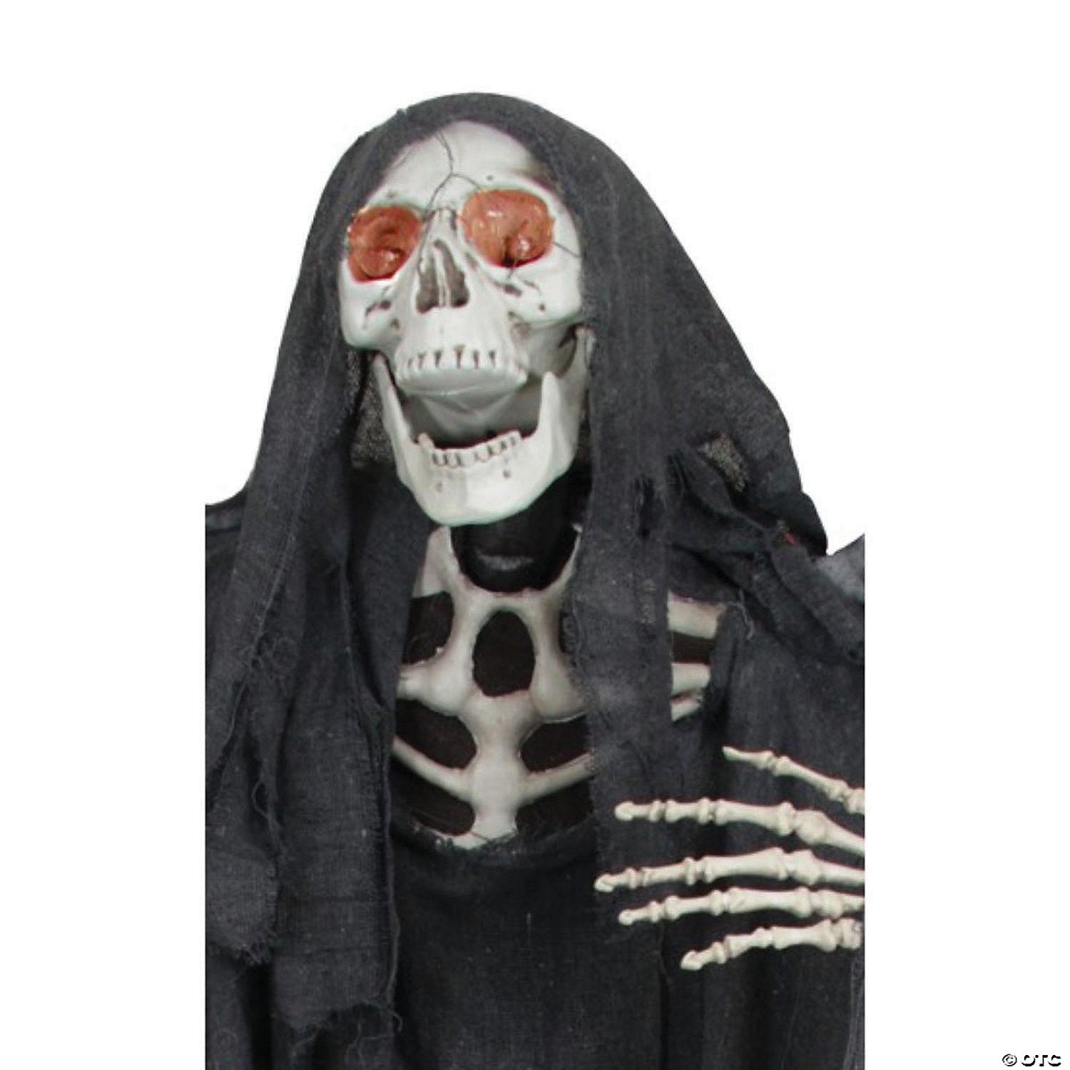 Northlight 66" Pre-Lit Black and Red Sonic Skeletal Reaper with Wings Halloween Decor