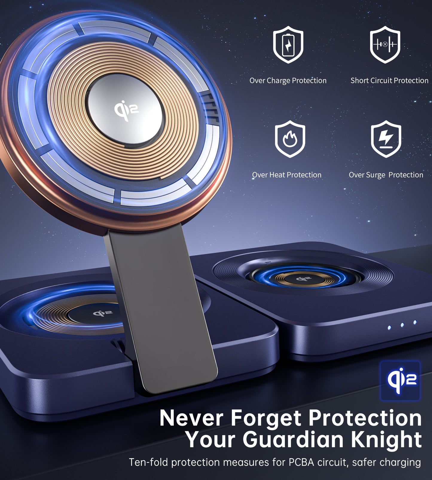 Qi2 3-in-1 Magnetic Charger – 15W, Foldable, for iPhone