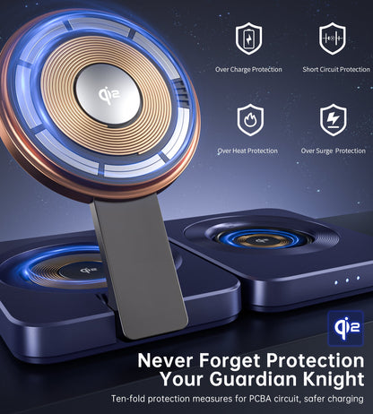 Qi2 3-in-1 Magnetic Charger – 15W, Foldable, for iPhone