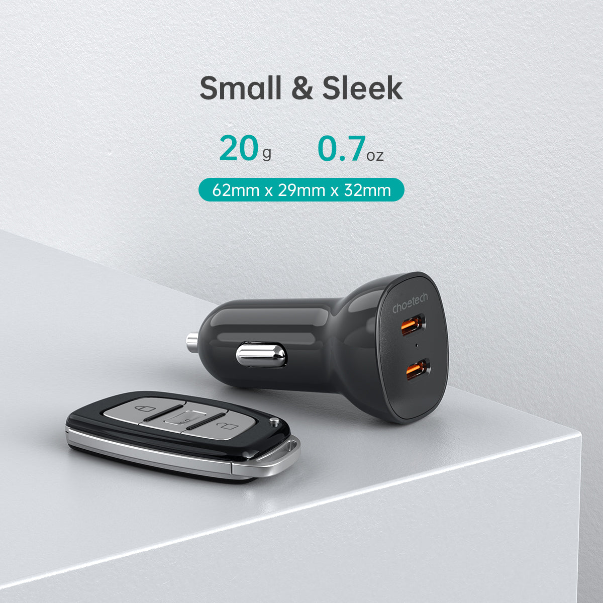 40W Car Charger – Dual USB-C PD3.0 Fast Charging