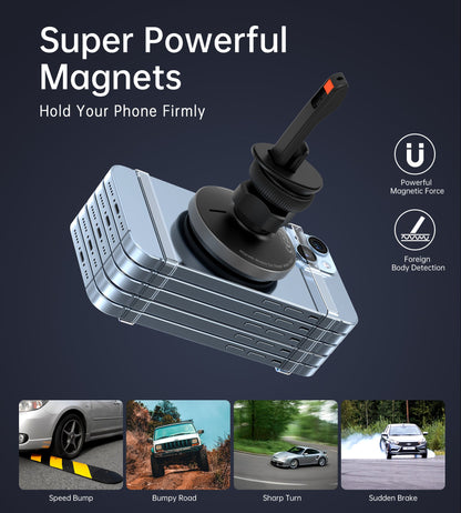 Mag Car Wireless Charger – 15W Qi Fast Charge, for iPhone