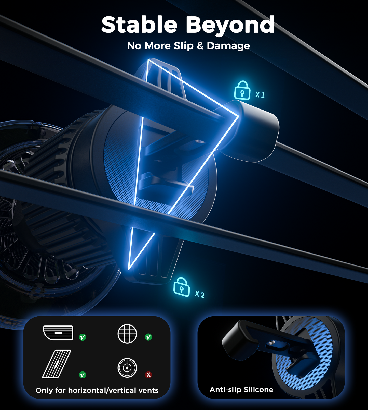 Qi2 Magnetic Car Charger – 15W, RGB Light, for iPhone