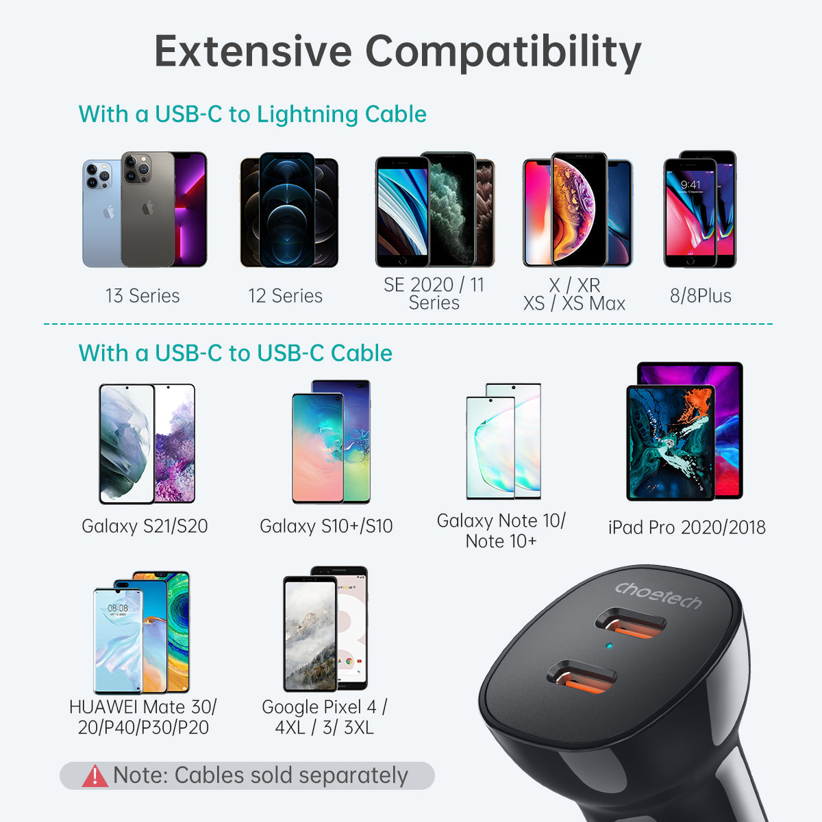 40W Car Charger – Dual USB-C PD3.0 Fast Charging