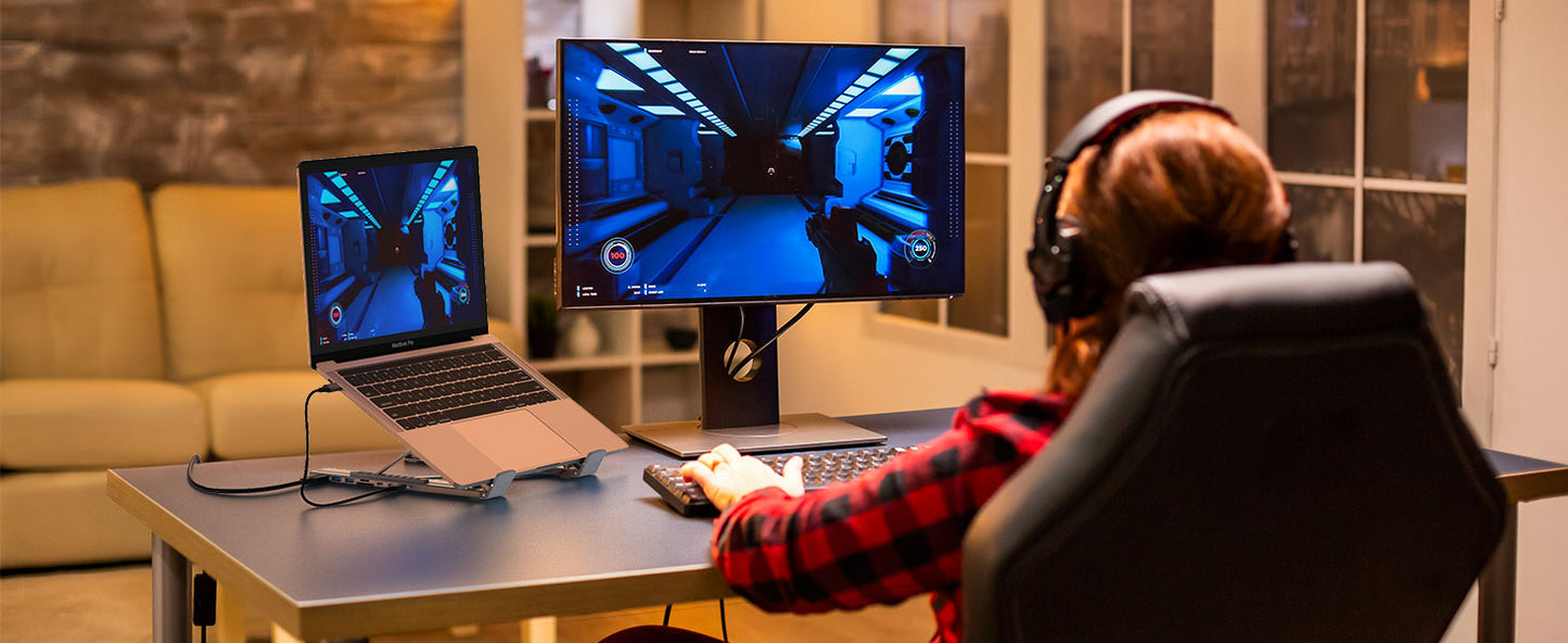 8-in-1 Laptop Stand Hub – 4K HDMI, PD, SD/TF, for MacBook