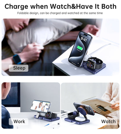 Qi2 3-in-1 Magnetic Charger – 15W, Foldable, for iPhone