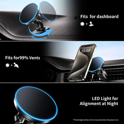 Mag Car Wireless Charger – 15W Qi Charge, for iPhone